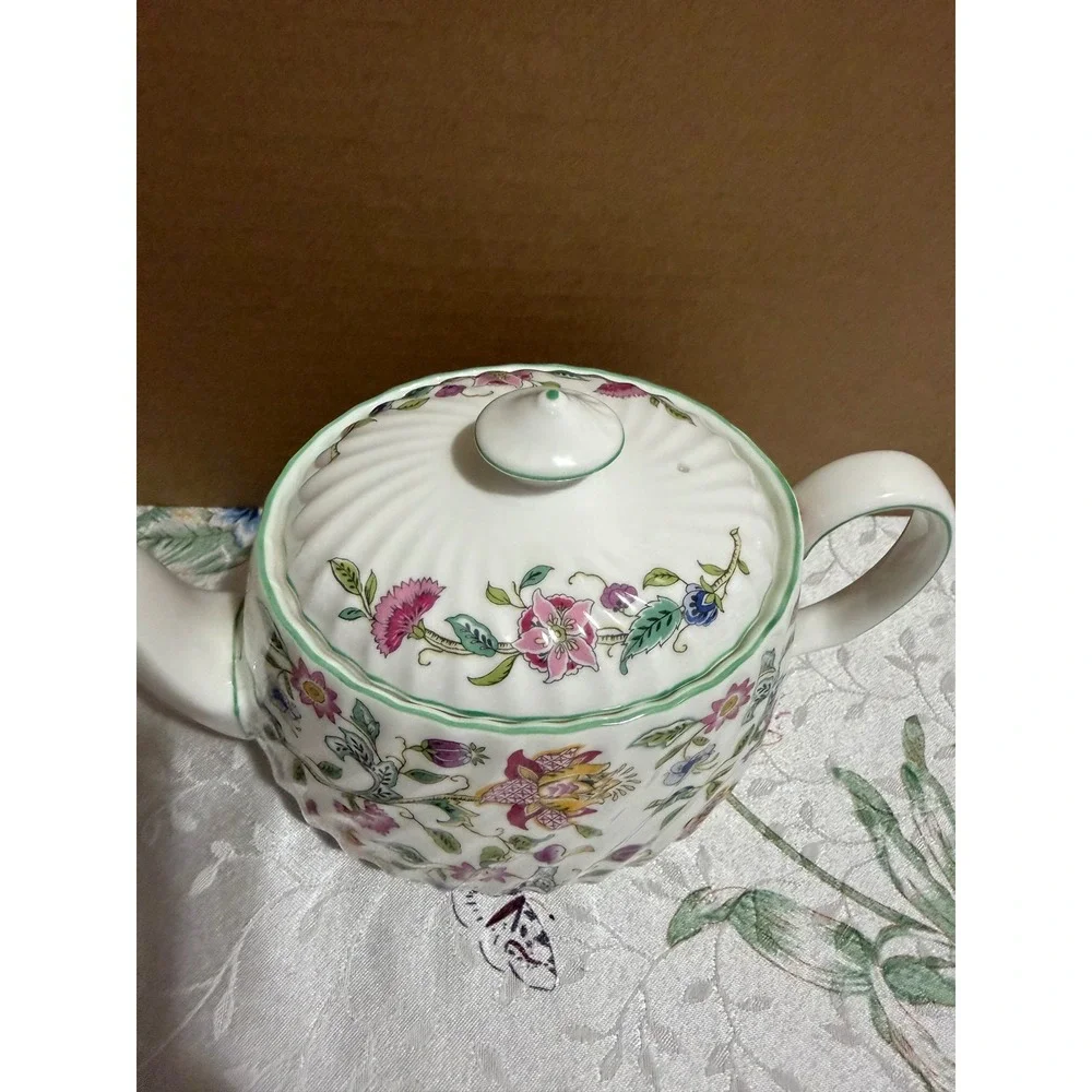 Minton Haddon Hall Teapot Bone China Floral Made in England John Wadsworth B1451
